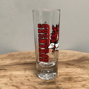 🔴 Arkansas Razorbacks College Football Shot Glass - Very Gently Used - Sharp